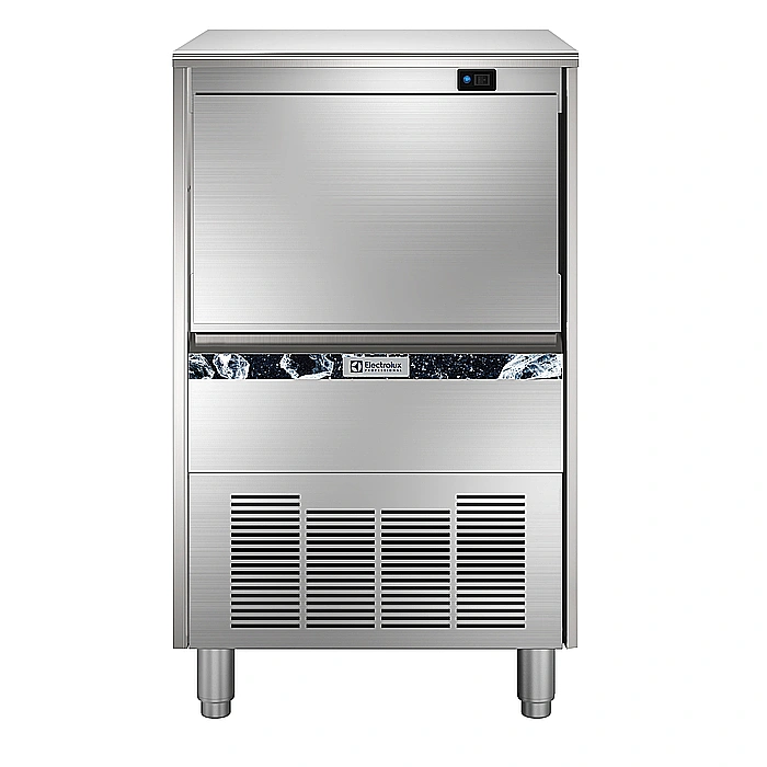 Produttori di ghiaccio<br>Produttore di ghiaccio a cubetti (40 grammi), 56 kg/24 h, raffreddamento ad acqua, con contenitore da 25 kg