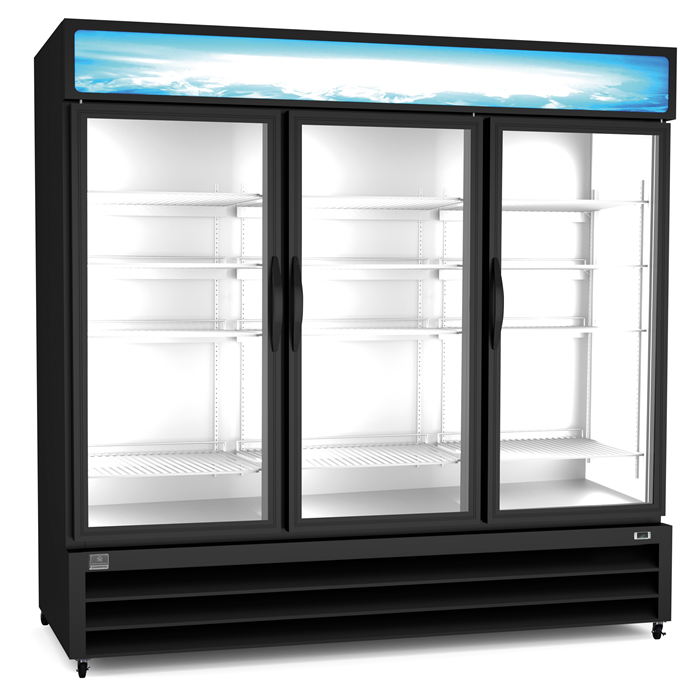 Refrigeration Equipment<br>Merchandiser Refrigerator, 72 cu.ft - 3 Glass Door, black (R290)