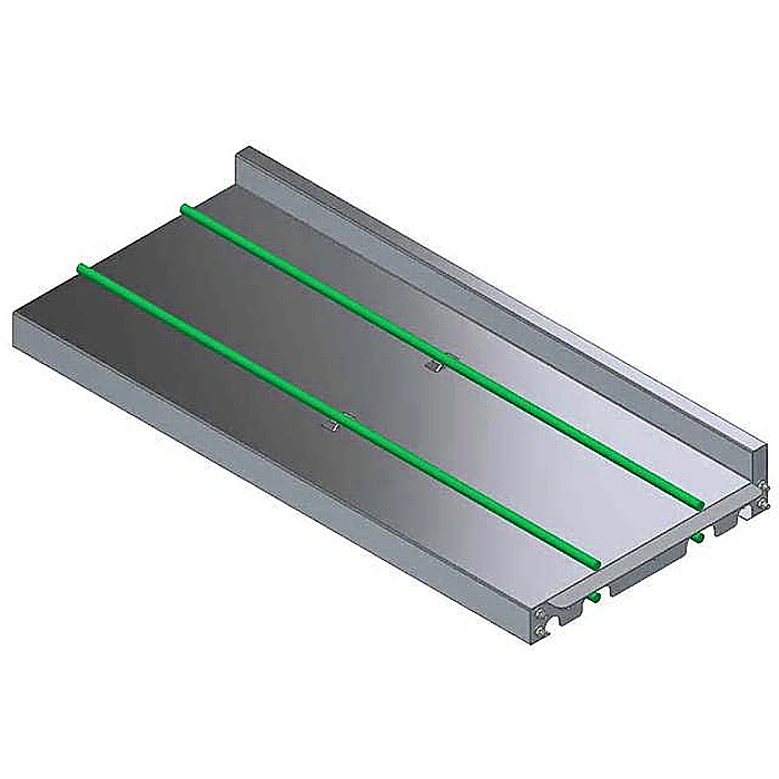 Movimentazione Stoviglie<br>Trasportatore a corde lineare profilo basso per scarico vassoi - 2000 mm