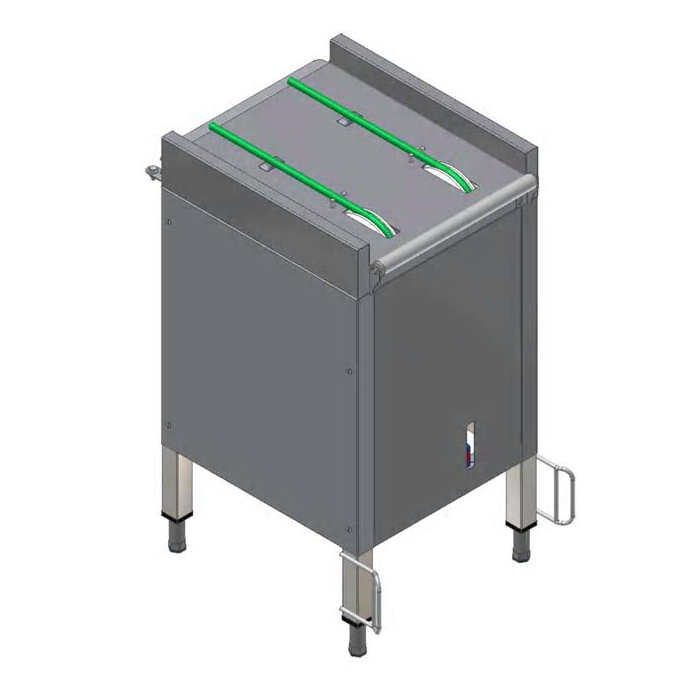 Handling System for Rack Type<br>Drive Unit with Legs, Tray Unload and Cord Conveyor