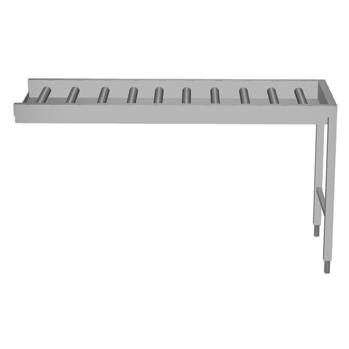 Handling System for Dishwasher<br>Conveyor, long rollers with end plate