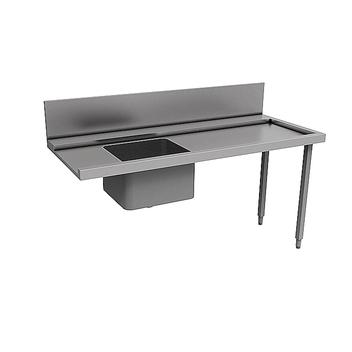Movimentazione Stoviglie<br>PTavolo di prel. con vasca 500x400 mm e filtro, per lavastoviglie a capottina, dx vs sx, 1800 mm
