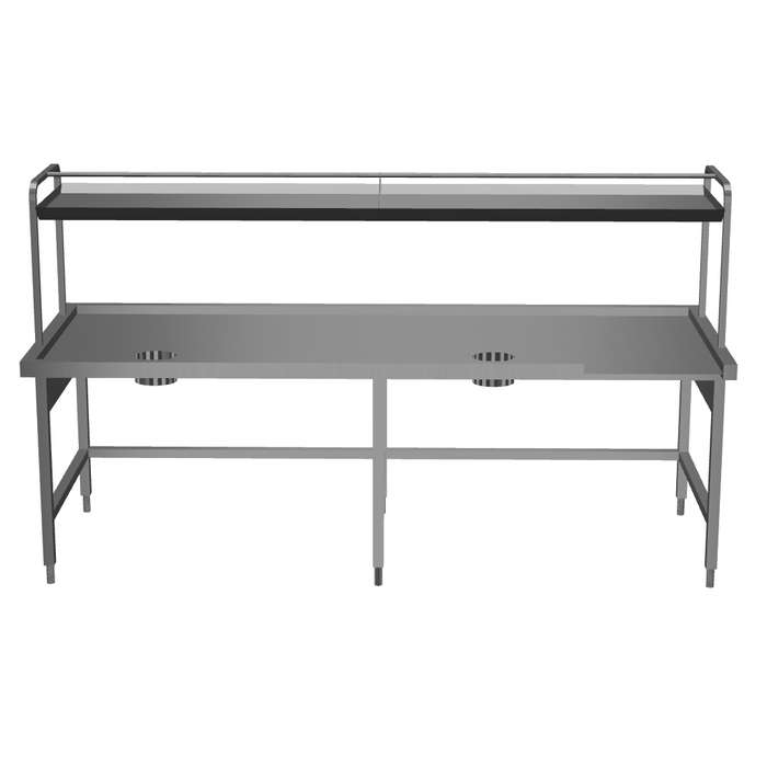 Environnement pour lave-vaisselle à capot<br>Table de débarrassage e.g 2700x1100mm