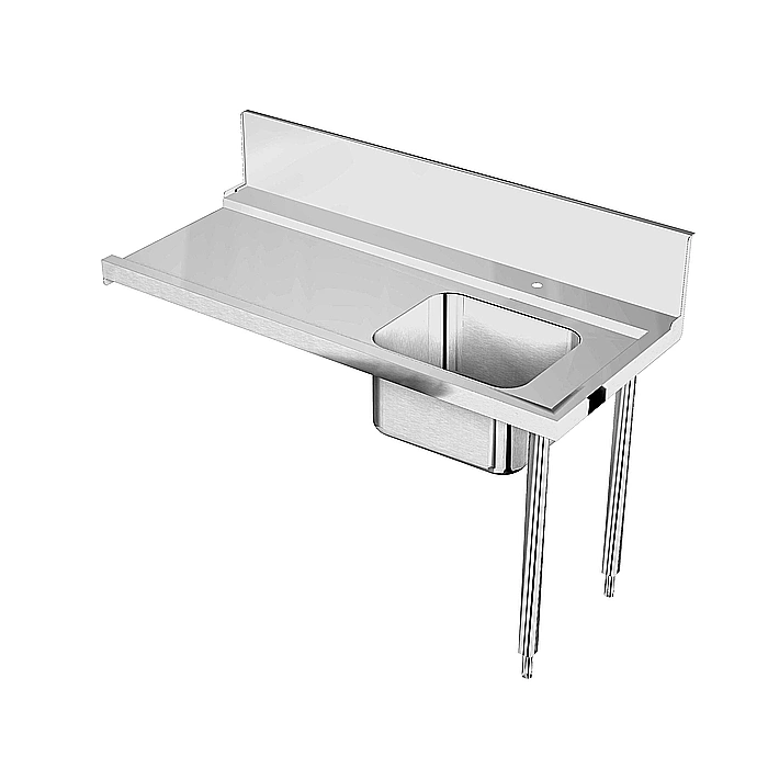 Movimentazione Stoviglie<br>Tavolo di prelavaggio con vasca 600x500 mm, carico destra vs sinistra, 1600 mm