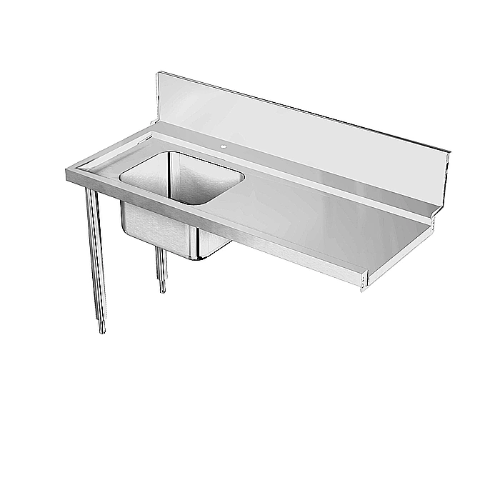 Movimentazione Stoviglie<br>Tavolo di prelavaggio con vasca 600x500 mm, carico sinistra vs destra, 1600 mm