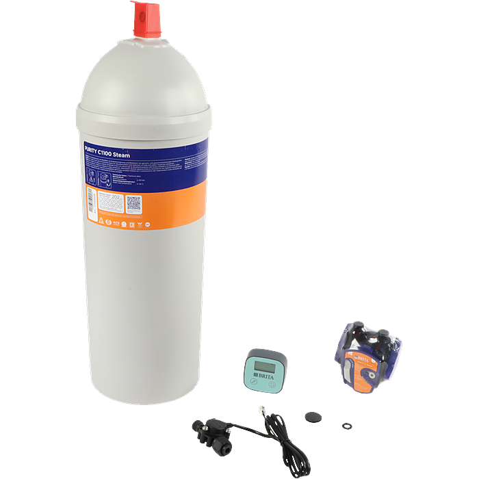 Accessori Cottura<br>Filtro acqua con cartuccia e contalitri per forni 6 e 10 GN 1/1, purity steam C1100