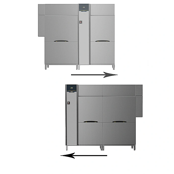 Lavaggio Stoviglie<br>Lavastoviglie cesto trascinato Compact Dual da 200 cesti/ora, elettrica, touch screen