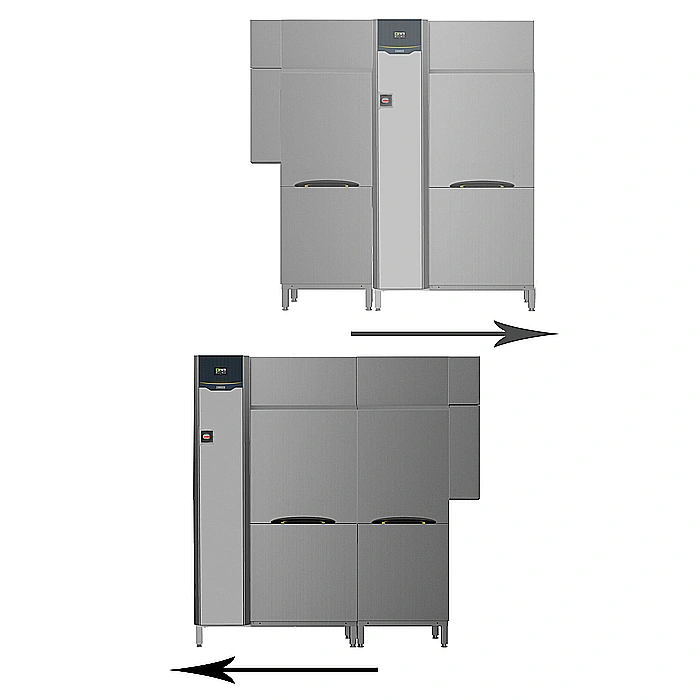 Lavaggio Stoviglie<br>Lavastoviglie cesto trascinato Compact Dual da 250 cesti/ora, elettrica, touch screen