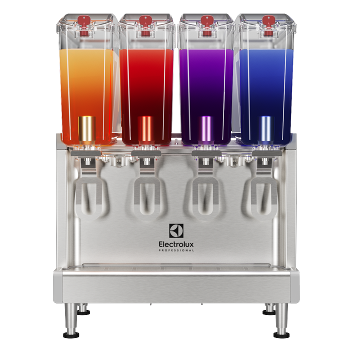 Bevande fredde<br>Dispenser bevande fredde 4x9 l, agitatore e chiusura coperchio