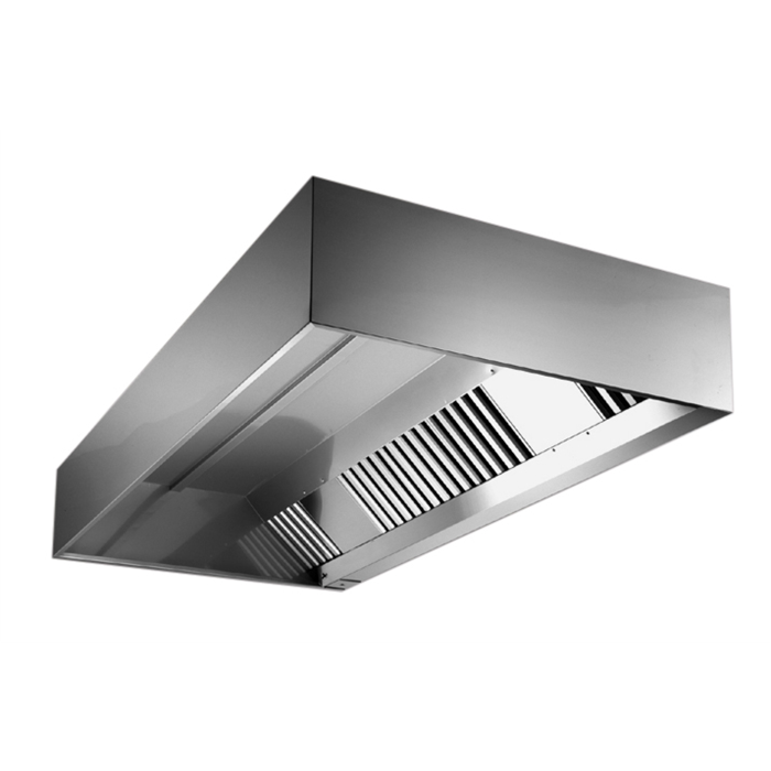 Ventilazione<br>Export a parete in acciaio inox AISI 304 con filtri 3600x1100 mm