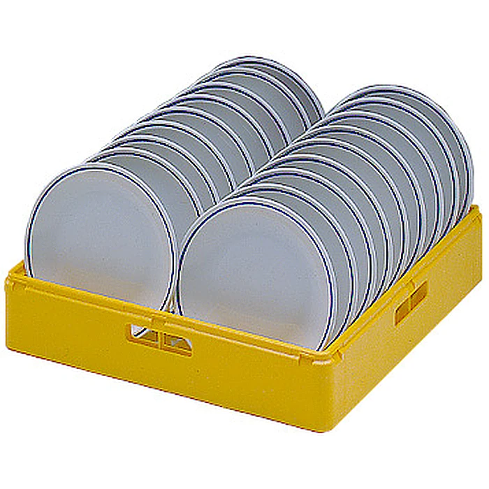 Lavaggio Stoviglie<br>Cesto giallo per 18 piatti piani