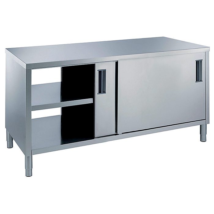 Preparazione Statica StandardTavolo armadiato passante, 1 ripiano e 4 porte scorrevoli, da 1400 mm