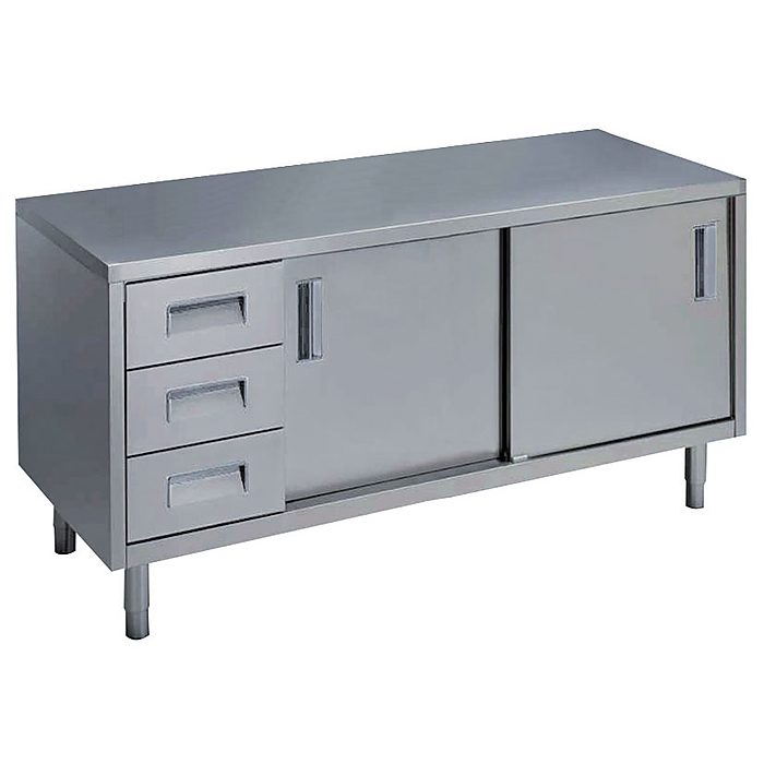 Preparazione Statica StandardTavolo 3 cassetti lato sinistro e 2 porte scorrevoli, da 1600 mm