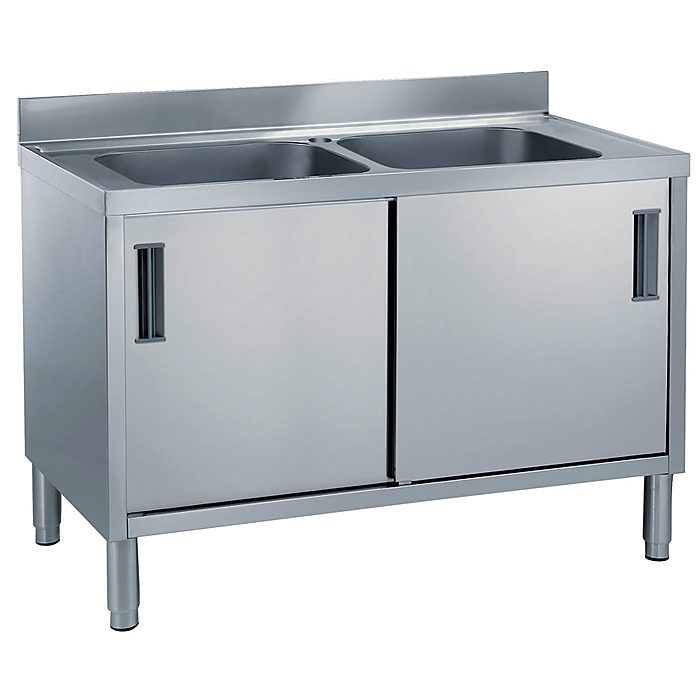 Preparazione Statica StandardLavatoio armadiato 2 vasche e 2 porte scorrevoli, da 1400 mm