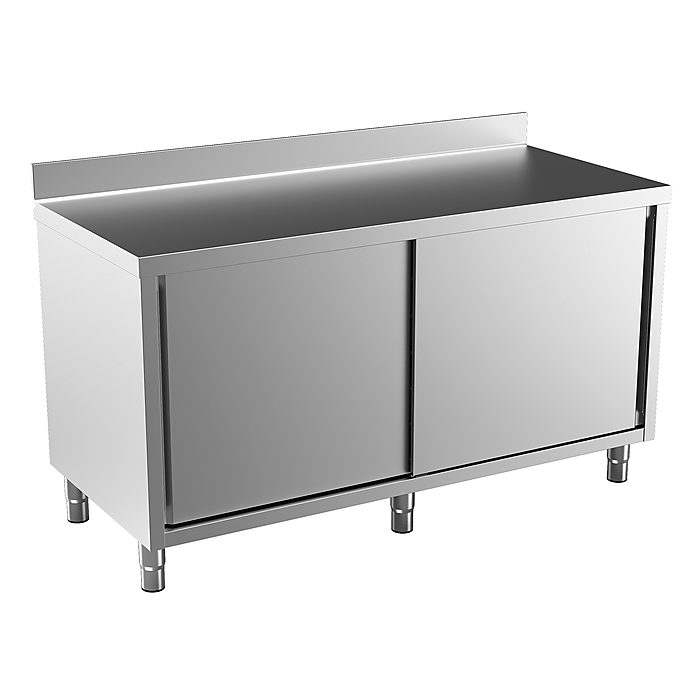 Preparazione Statica StandardTavolo armadiato con alzatina, 1 ripiano e 2 porte scorrevoli, da 1600 mm
