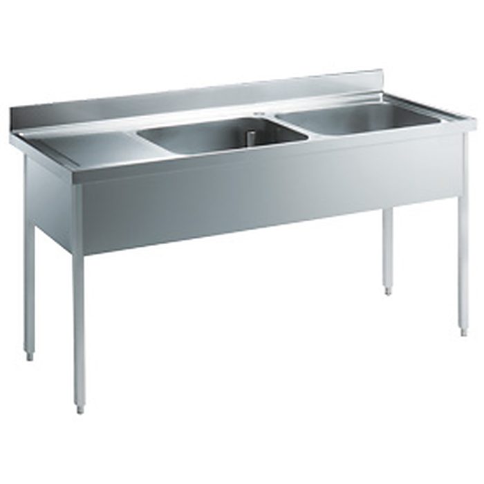 Preparazione Statica StandardLavatoio con 2 vasche e gocciolatoio sinistro, da 1800 mm