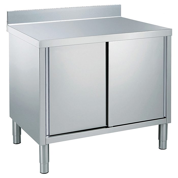 Preparazione Statica StandardTavolo armadiato con alzatina, 1 ripiano e 2 porte scorrevoli, da 1200 mm