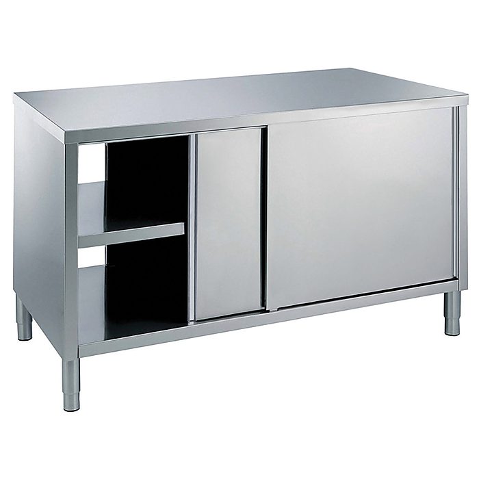 Preparazione Statica StandardTavolo armadiato passante con 1 ripiano e 4 porte scorrevoli, da 1200 mm