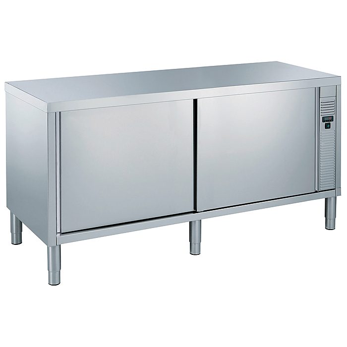 Preparazione Statica StandardTavolo armadiato caldo, ventilato, con 1 ripiano e 2 porte scorrevoli, da 1800 mm