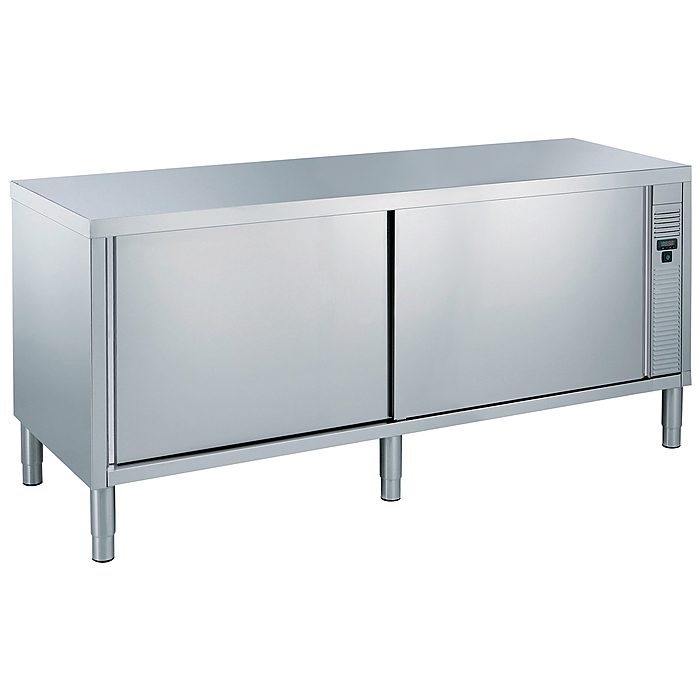 Preparazione Statica StandardTavolo armadiato caldo, ventilato, con 1 ripiano e 2 porte scorrevoli, da 2000 mm