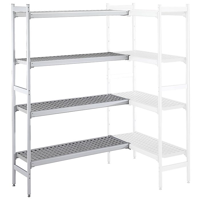 Preparazione Statica<br>Scaffale in alluminio ad angolo 373x1932x1700H mm