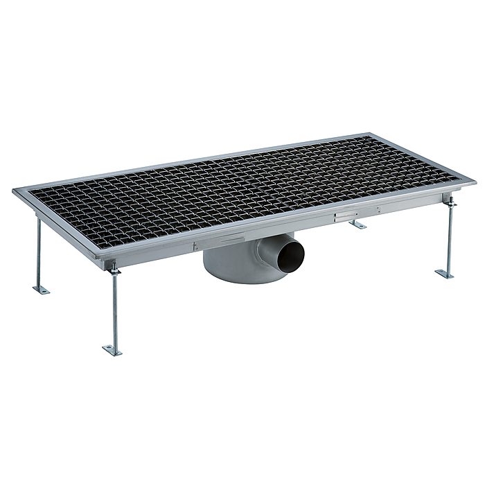 Pilette e vasche a pavimentoVasca a pavimento AISI 304 sifone centrale – scarico orizzontale 400×950 mm