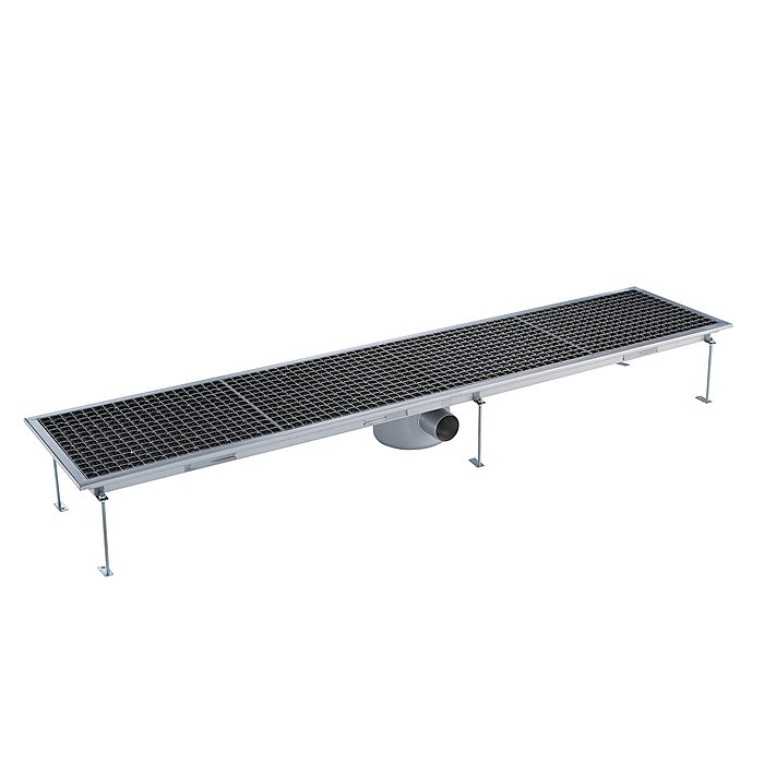 Pilette e vasche a pavimentoVasca a pavimento AISI 304 sifone centrale – scarico orizzontale 400×2300 mm