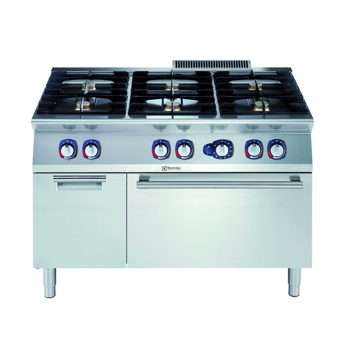 Gamma cottura modulare700XP Cucina a gas 6 fuochi su forno a gas e vano armadiato