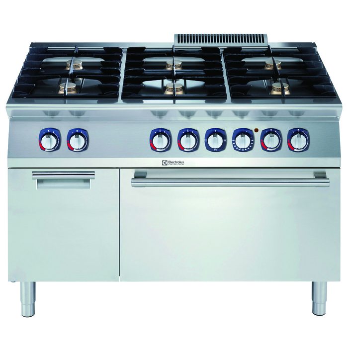 Gamma cottura modulare700XP Cucina a gas 6 fuochi su forno elettrico e vano armadiato