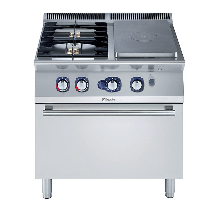 Gamma cottura modulare700XP Tuttapiastra a gas 2 fuochi su forno a gas
