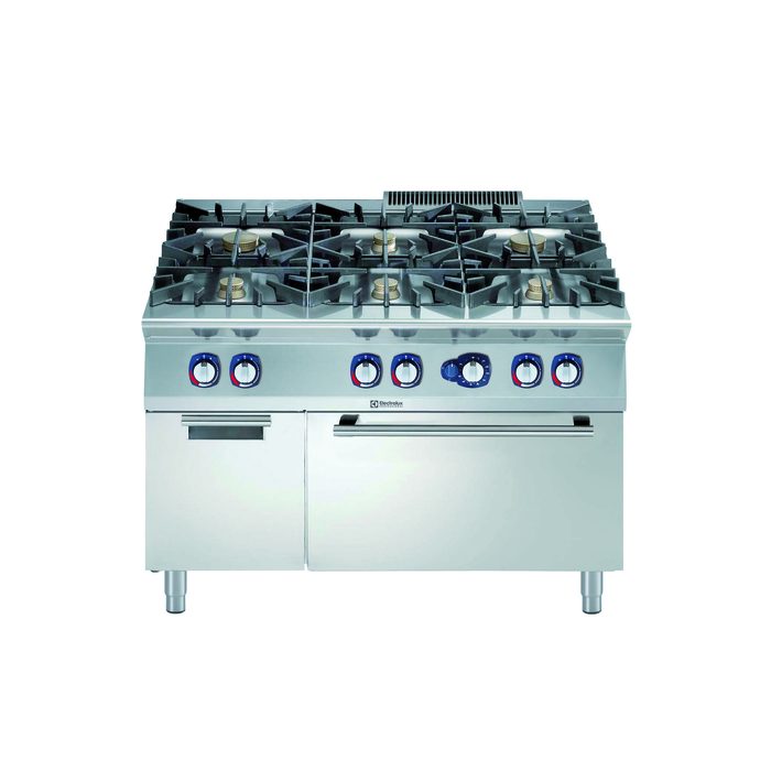 Gamma cottura modulare900XP  Cucina a gas 6 fuochi su forno a gas statico e vano armadiato