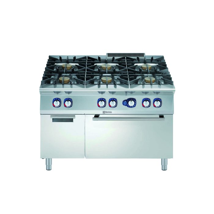 Gamma cottura modulare900XP Cucina a gas 6 fuochi su forno a gas statico e vano armadiato