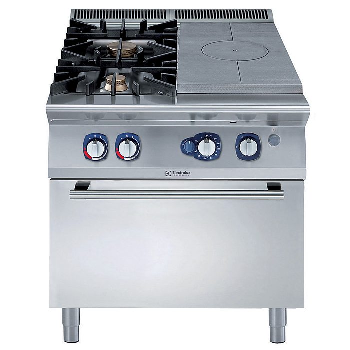 Gamma cottura modulare900XP Tuttapiastra a gas su forno a gas con 2 fuochi
