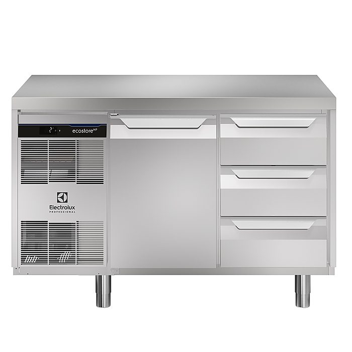 ecostore HP PremiumPremium Tavolo refrigerato 290lt,1 porta,3x⅓ cassetti, -2+10°C, AISI 304