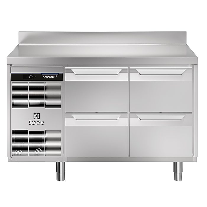 ecostore HP PremiumTavolo refrigerato 290lt, 4 cassetti, -2+10°C, alzatina