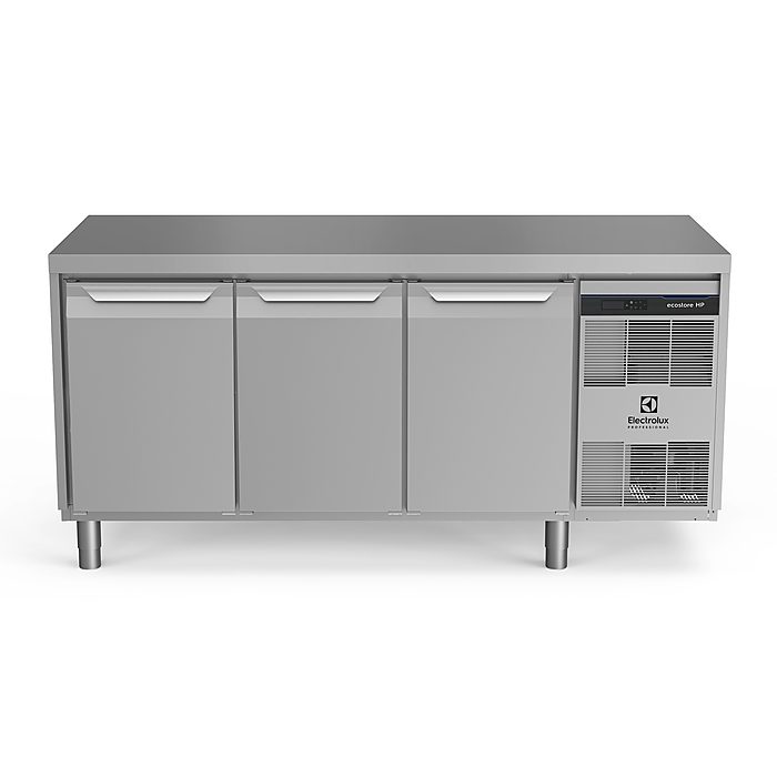 ecostore HP PremiumTavolo freezer 440lt, 3 porte, -22-15°C, unità refrigerante a dx
