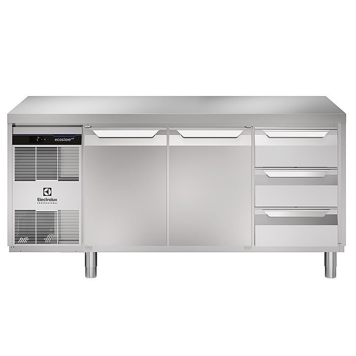 ecostore HP PremiumTavolo refrigerato 440lt, 2 porte, 3x⅓ cassetti, -2+10°C