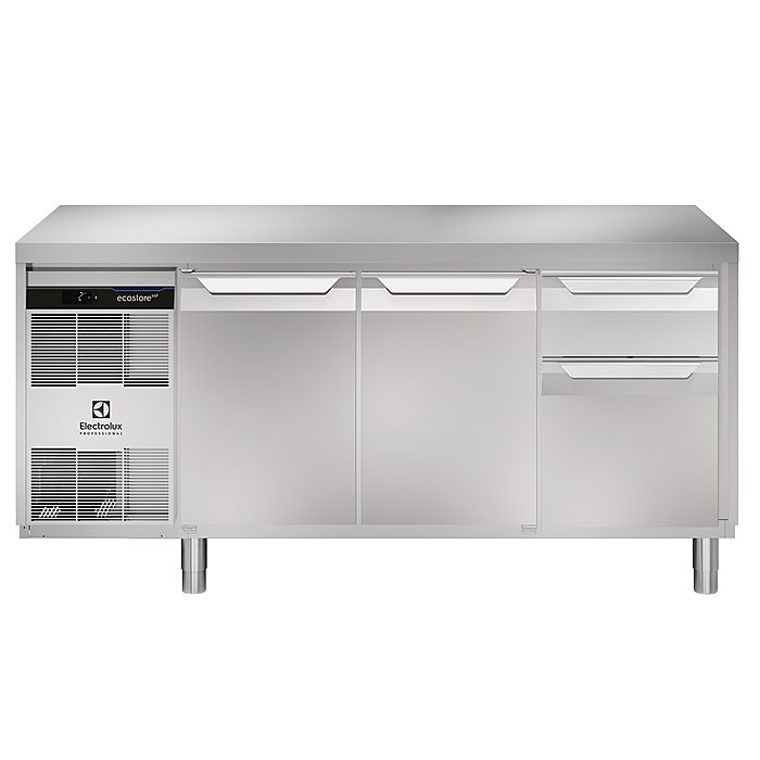ecostore HP PremiumTavolo refrigerato 440lt, 2 porte, 1/3 e 2/3 cassetti, -2+10°C