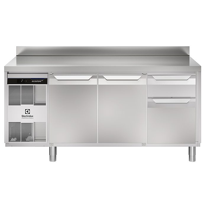 ecostore HP PremiumTavolo refrigerato 440lt, 2 porte, 1/3 e 2/3 cassetti, -2+10°C, alzatina
