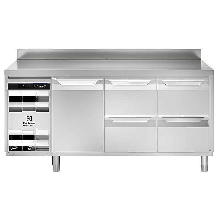 ecostore HP PremiumTavolo refrigerato 440lt, 1 porta, 4 cassetti, -2+10°C, alzatina
