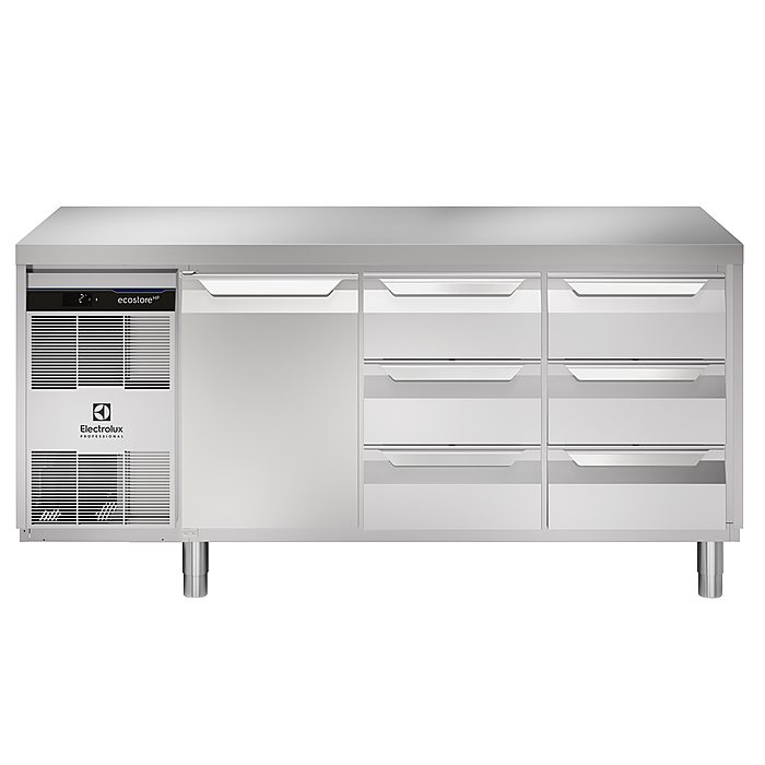 ecostore HP PremiumTavolo refrigerato 440lt, 1 porta, 6x⅓ cassetti, -2+10°C