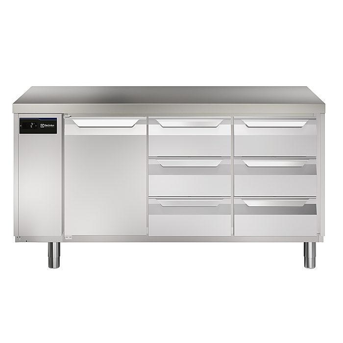 ecostore HP PremiumTavolo refrigerato 440lt, 1 porta, 6x⅓ cassetti, -2+10°C, remoto