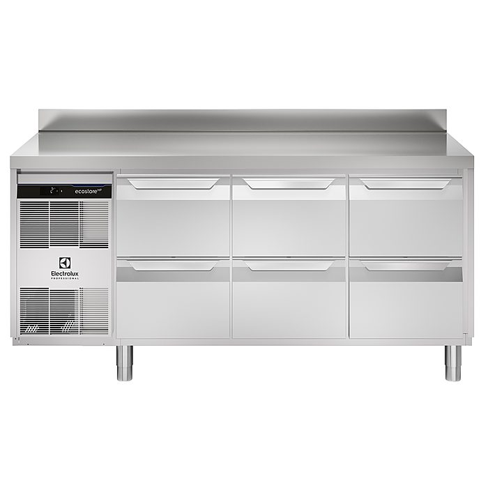 ecostore HP PremiumTavolo refrigerato 440lt, 6 cassetti, -2+10°C, alzatina