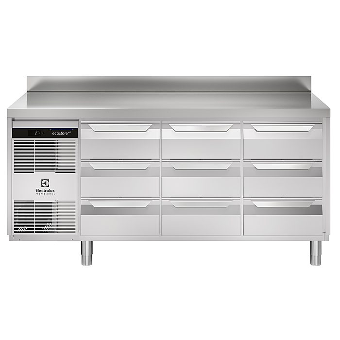 ecostore HP PremiumTavolo refrigerato 440lt, 9x⅓ cassetti, -2+10°C, alzatina