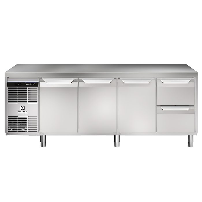 ecostore HP PremiumTavolo refrigerato 590lt, 3 porte, 2 cassetti, -2+10°C, alzatina