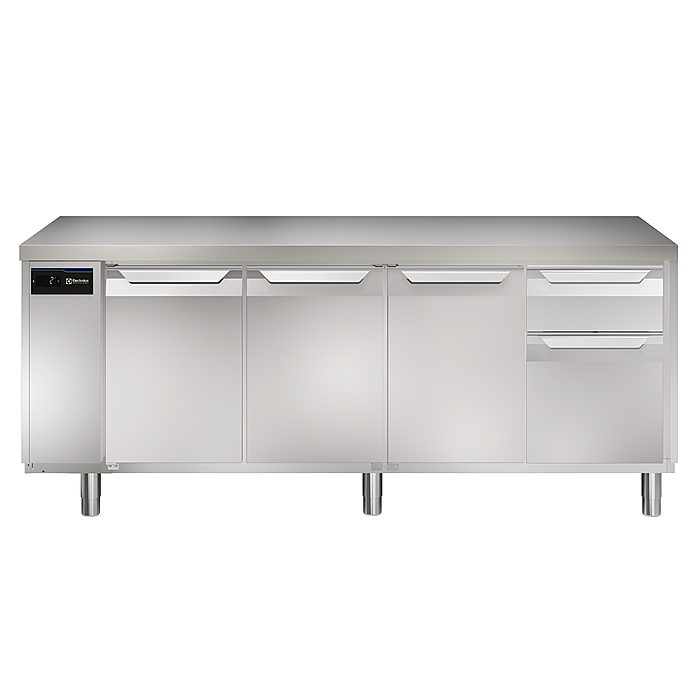 ecostore HP PremiumTavolo refrigerato 590lt, 3 porte, 1/3 e 2/3 cassetti, -2+10°C, remoto