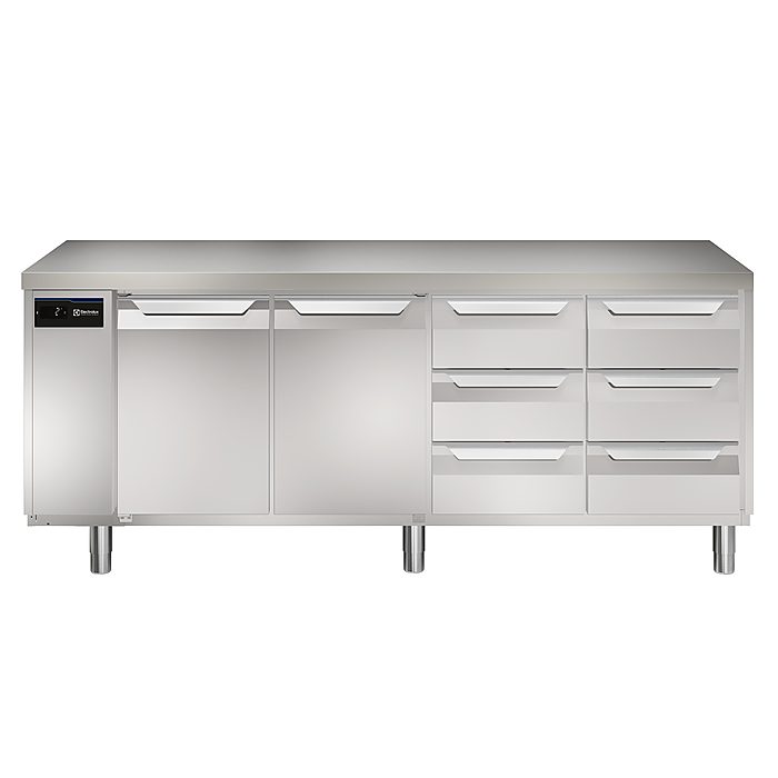 ecostore HP PremiumTavolo refrigerato 590lt, 2 porte e 6x⅓ cassetti, -2+10°C, remoto