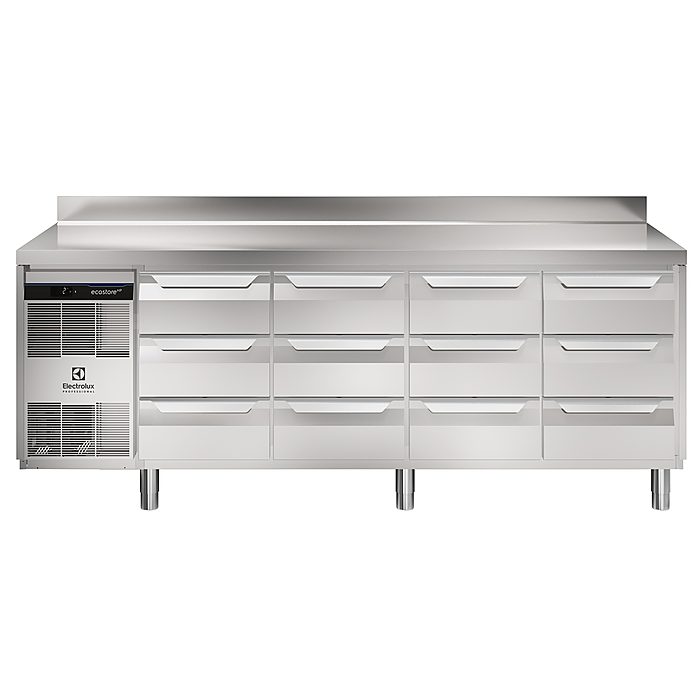 ecostore HP PremiumTavolo refrigerato 590lt, 12x⅓ cassetti, -2+10°C, alzatina