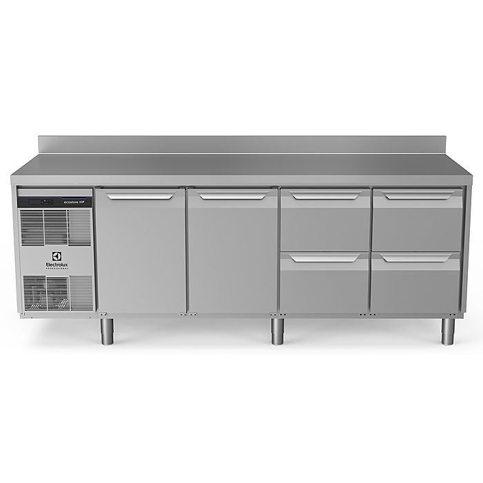 ecostore HP PremiumTavolo refrigerato 590lt, 2 porte, 4 cassetti, -2+10°C, alzatina