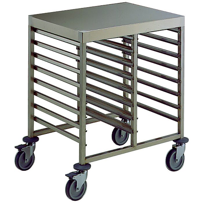 Carrelli di servizioCarrello con guide per 16 GN 1/1 con piano